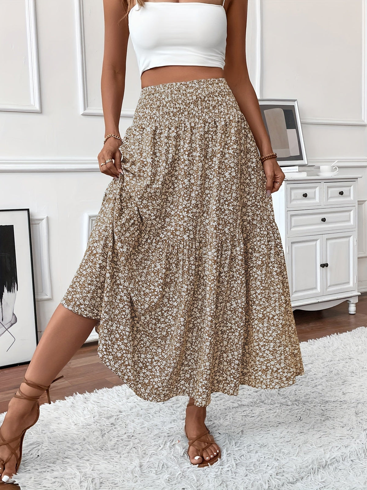 Women's Maxi Floral Skirt