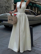 Women Sleeveless Zip-Front Jumpsuit