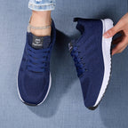 Lightweight Breathable Knit Sneakers with Cushioned Sole | Perfect for Autumn - Navy Blue