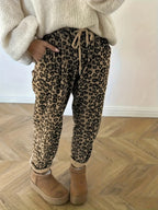 Damen Leopard-Kordhose in Langform | Damenbekleidung