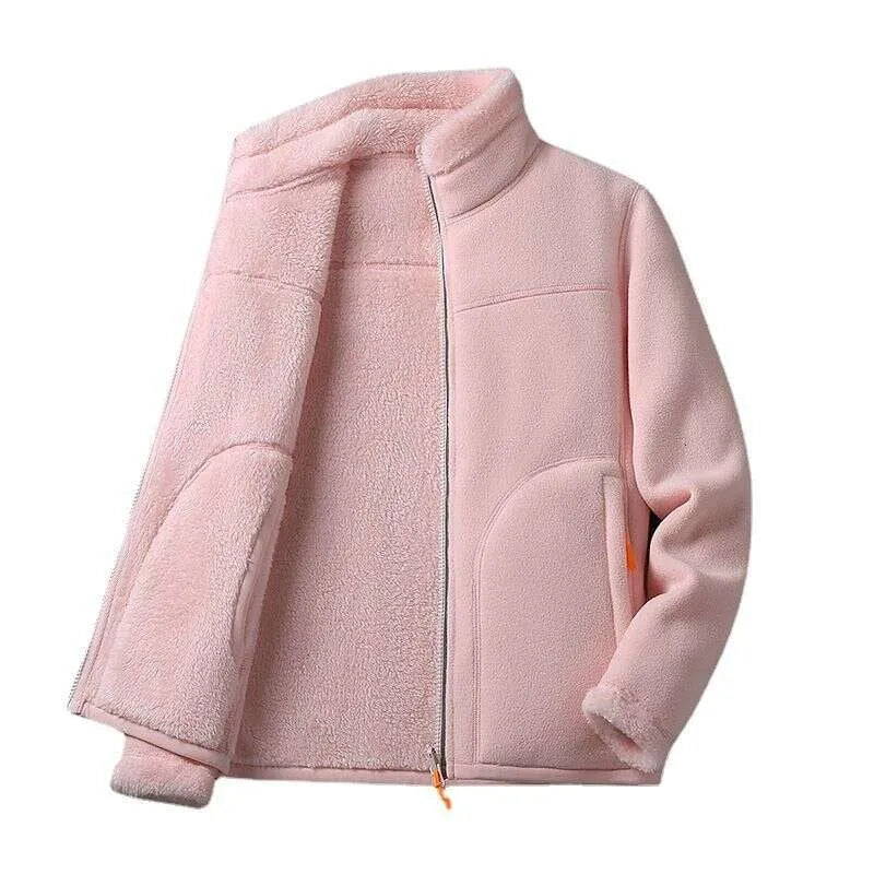Damenmode einfarbig warme Jacke, Herbst/Winter bequeme Wendejacke