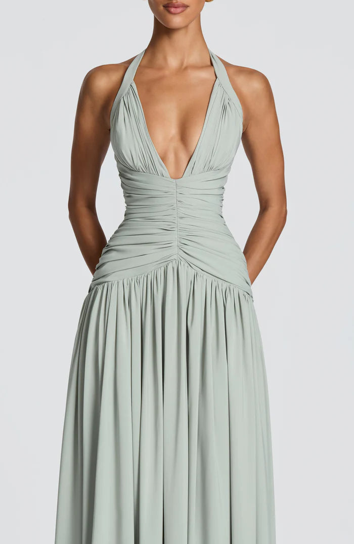 Sleeveless Women's Maxi Dress with a V Neck | Flowy Summer Dress