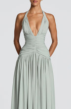 Sleeveless Women's Maxi Dress with a V Neck | Flowy Summer Dress