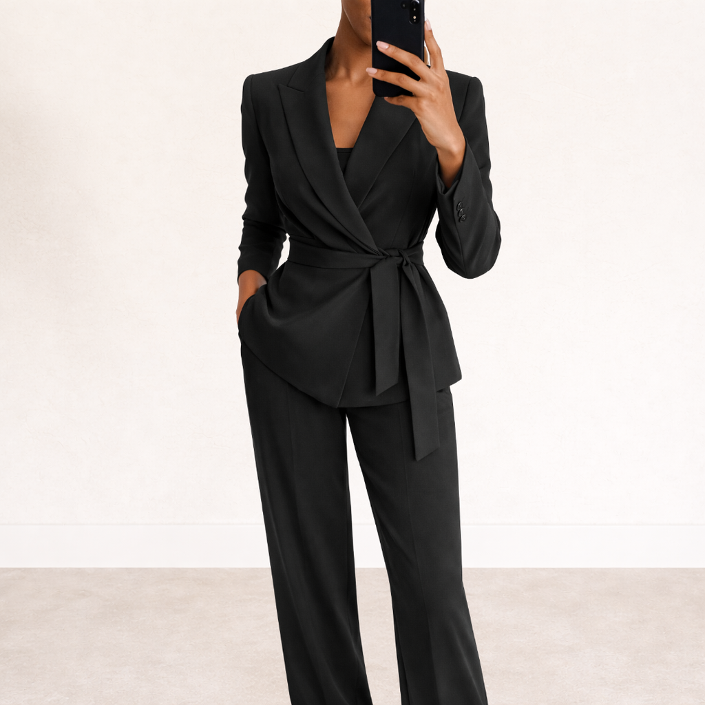 Women's Two-Piece Suit with Tie | Confidence and Effortless Elegance