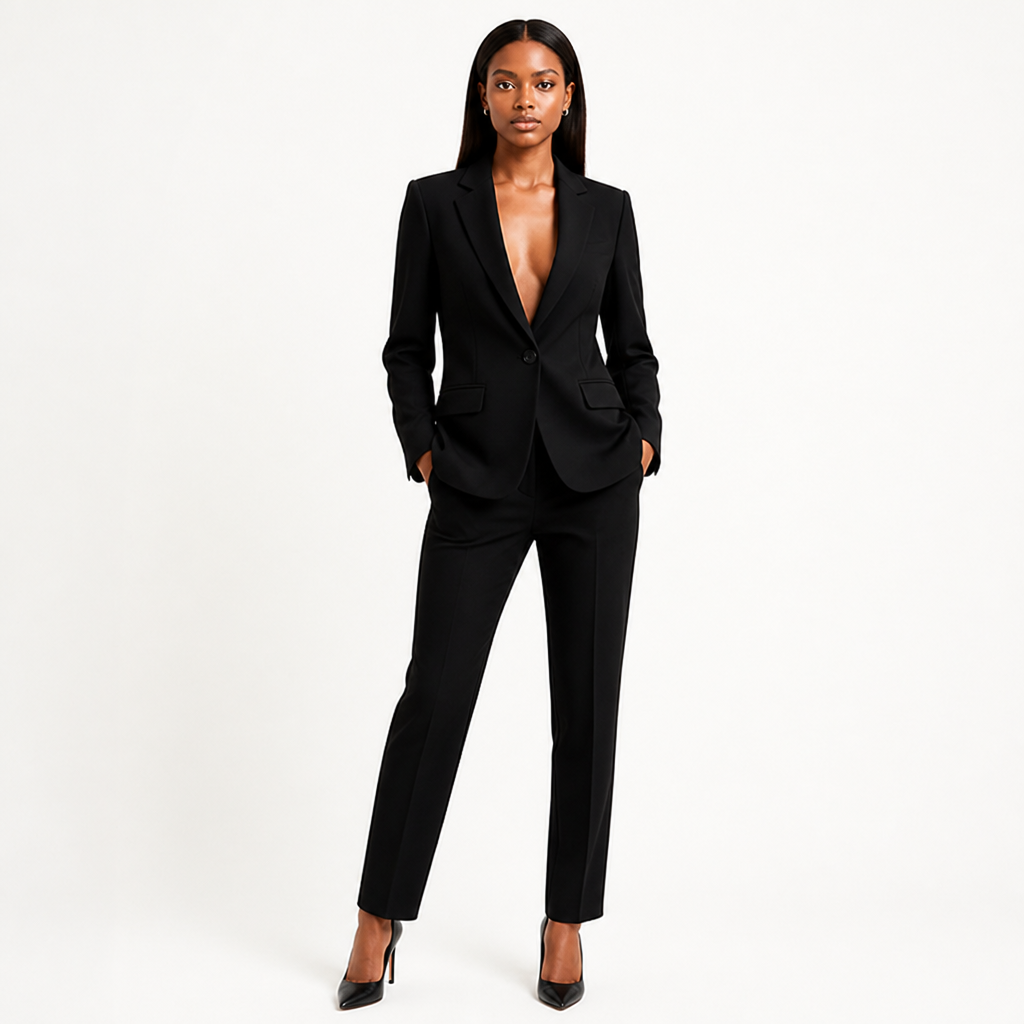 Damen Blazer- und Hosenanzug mit klassischer Linie | Stil, der nie aus der Mode kommt