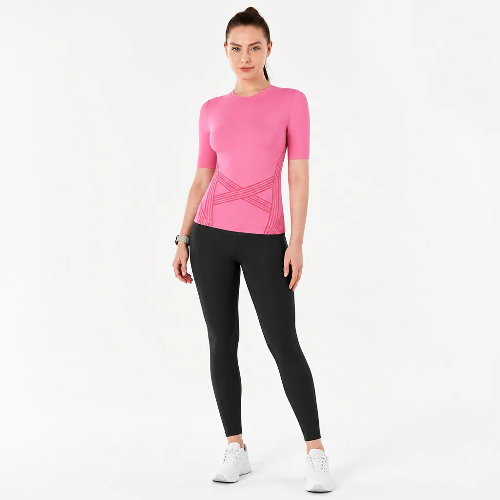 Sport Shirt Damen kurzarm – Slim Fit Atmungsaktiv Fitness