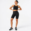 Radlerhose Damen High Waist – Sport Shorts mit Handytasche