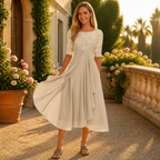 Elegantes Damen-Spitzen-Midikleid | Formelles Cocktailparty-Kleid