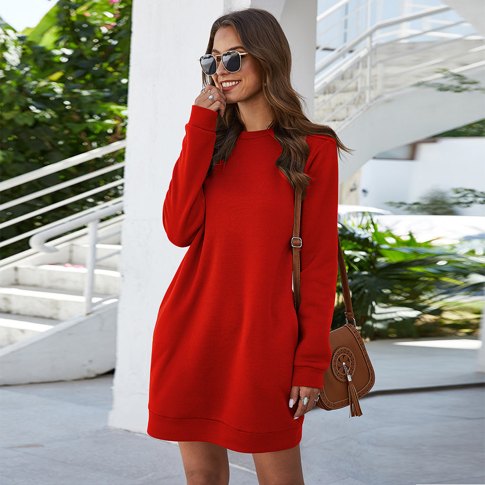 Damen-Sweatshirtkleid mit langen Ärmeln