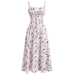 Boho Floral Split Summer Dress – Lightweight Vintage for Women
