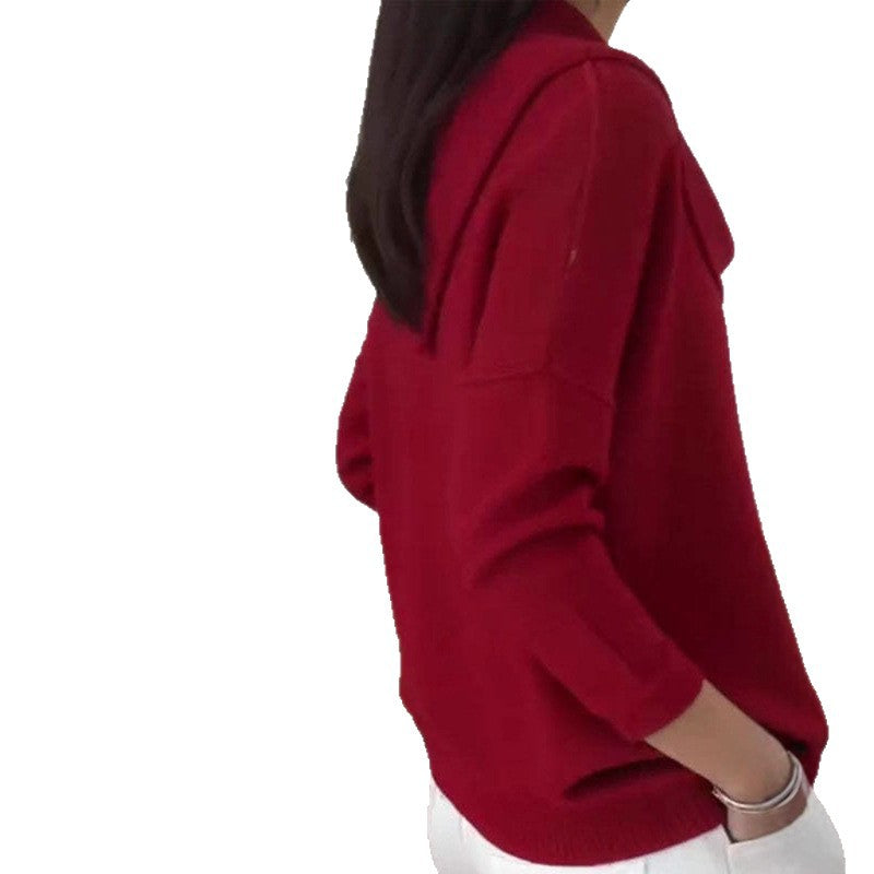 Lässiger Damen-Strickpullover mit langen Ärmeln