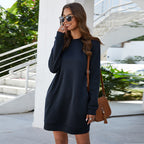 Damen-Sweatshirtkleid mit langen Ärmeln