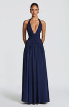 Sleeveless Women's Maxi Dress with a V Neck | Flowy Summer Dress