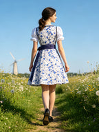 Dirndl Set Damen Oktoberfest Trachtenkleid | Bayerisches Dirndl mit Blumenmuster | Dirndl Set, Wiesn Kleid, festlich