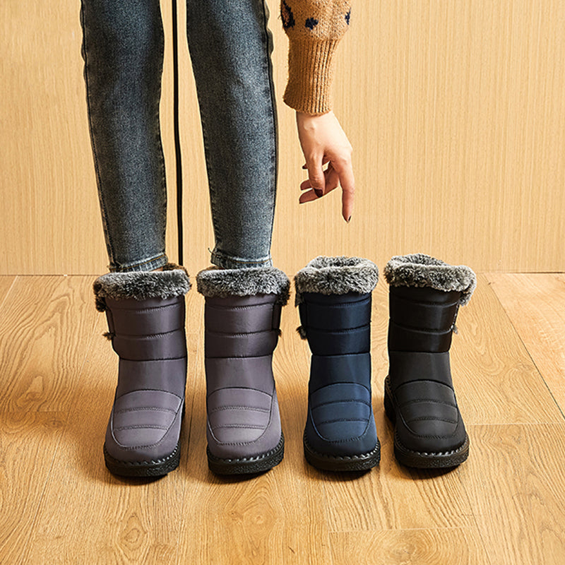 Winterstiefel für Damen Neue lange Plüsch-Schneestiefel Damen Plateau-Stiefeletten Warme Schuhe