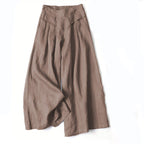 Women's Autumn Wide-Leg Pants with High Waist, Side Pockets and Elastic Waistband - Sienna