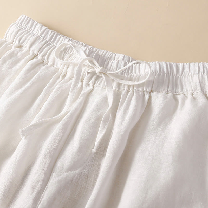 Women's Drawstring Waist Lace Trim Shorts