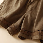 Women's Drawstring Waist Lace Trim Shorts
