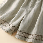 Women's Drawstring Waist Lace Trim Shorts