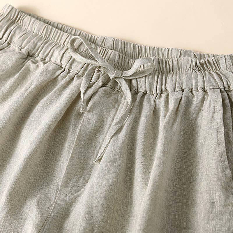 Women's Drawstring Waist Lace Trim Shorts