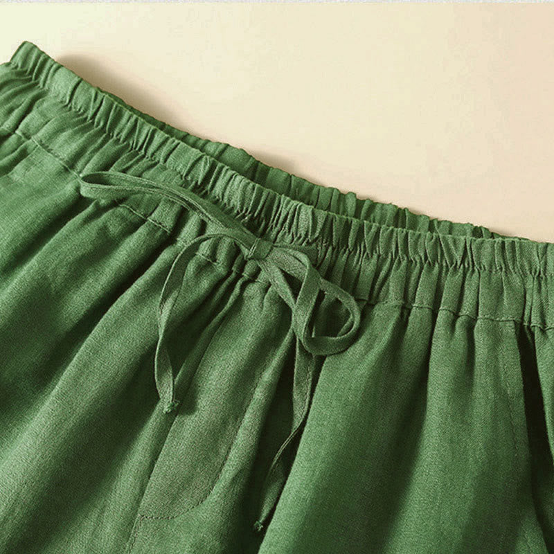 Women's Drawstring Waist Lace Trim Shorts