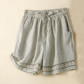 Women's Drawstring Waist Lace Trim Shorts