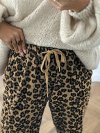 Damen Leopard-Kordhose in Langform | Damenbekleidung