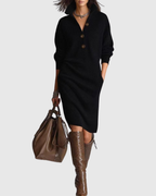 Damen-Strickmidikleid für den Winter
