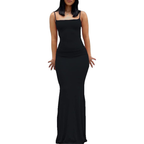Classic Long-Length Bodycon Dress – Figure Hugging Shapewear for Women