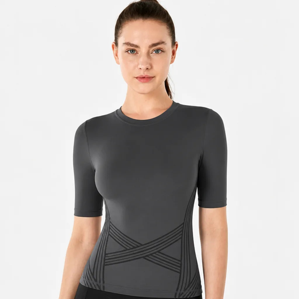 Sport Shirt Damen kurzarm – Slim Fit Atmungsaktiv Fitness