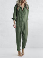 Cozy Jumpsuit with Wide Cut | Perfect for Autumn - Green