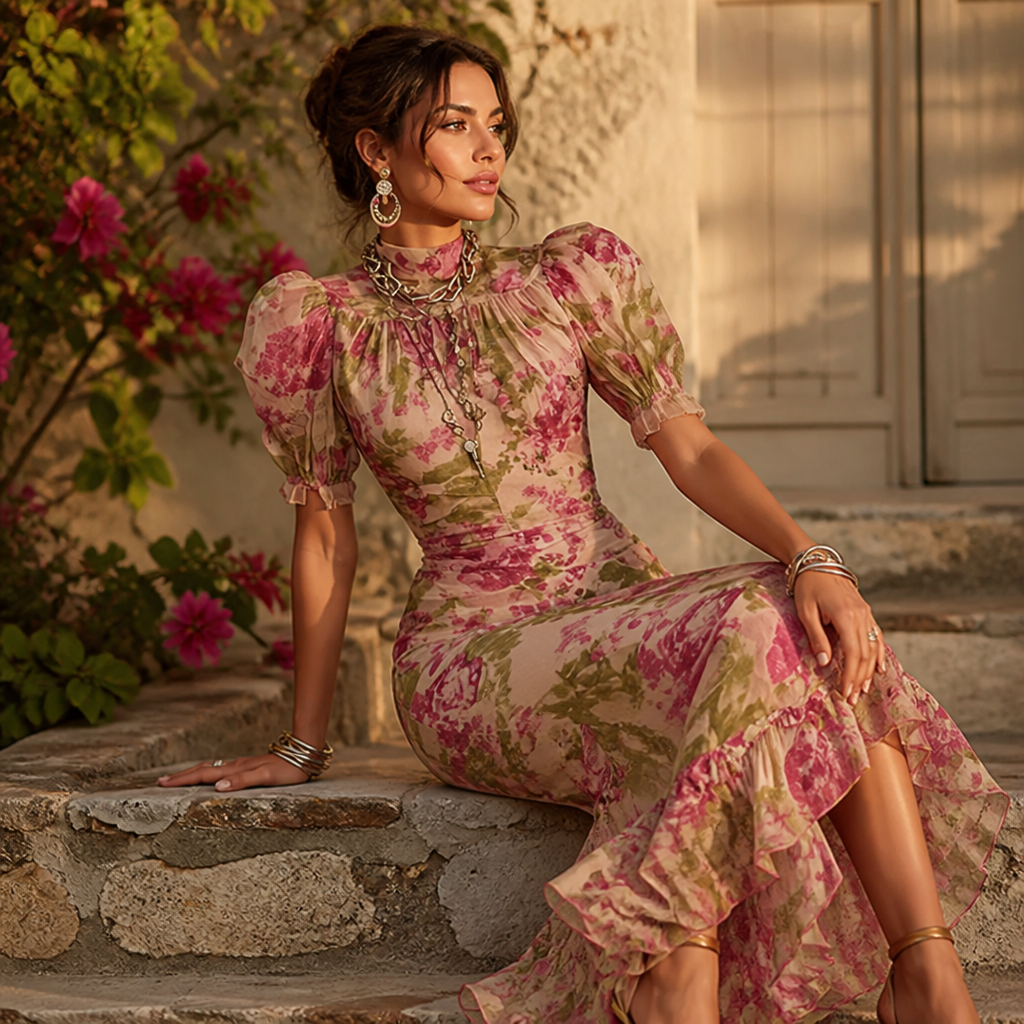 Wunderschönes Midi-Kleid für Damen, tailliert, elegant | Festliches Anlasskleid