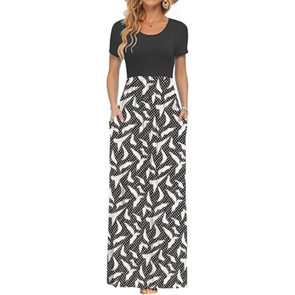 Leinen-Luxe Maxi Sommerkleid – Leichte Spitze für Damen