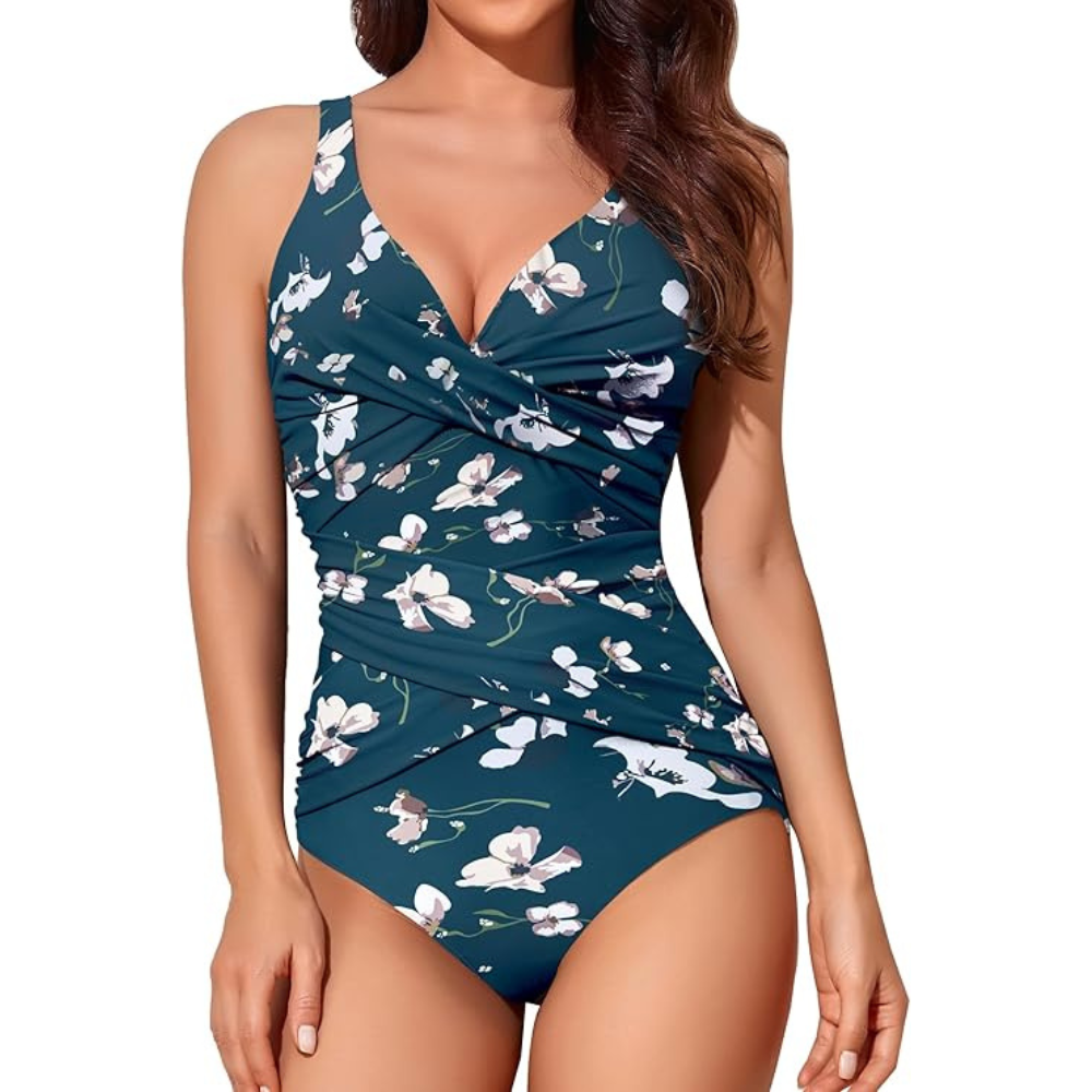 Ruched Tummy Control Swimsuit V Shaped – Beachwear for Women
