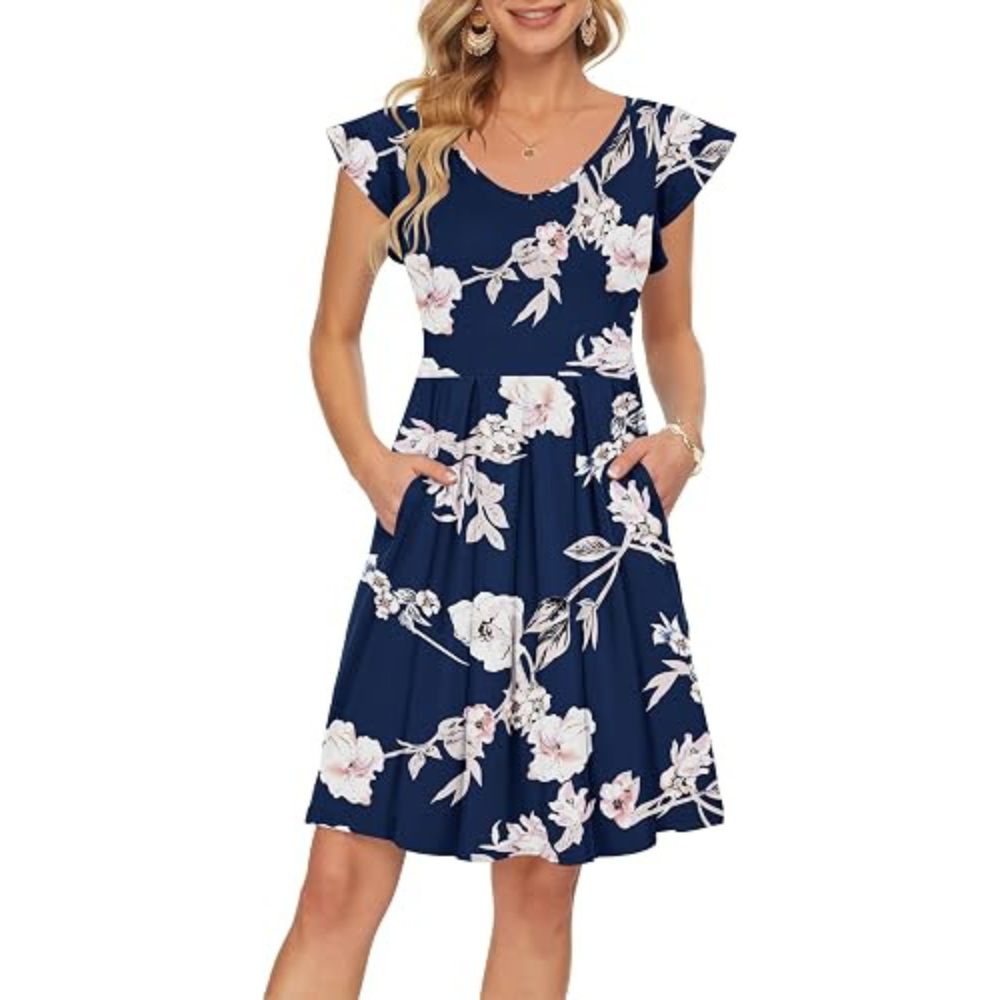Petals Midi Summer Dress – Lightweight for Women