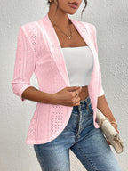 Four Seasons Mode Casual Pendeln Aushöhlen Einfarbig Offene Vorderseite Jacke Oberbekleidung