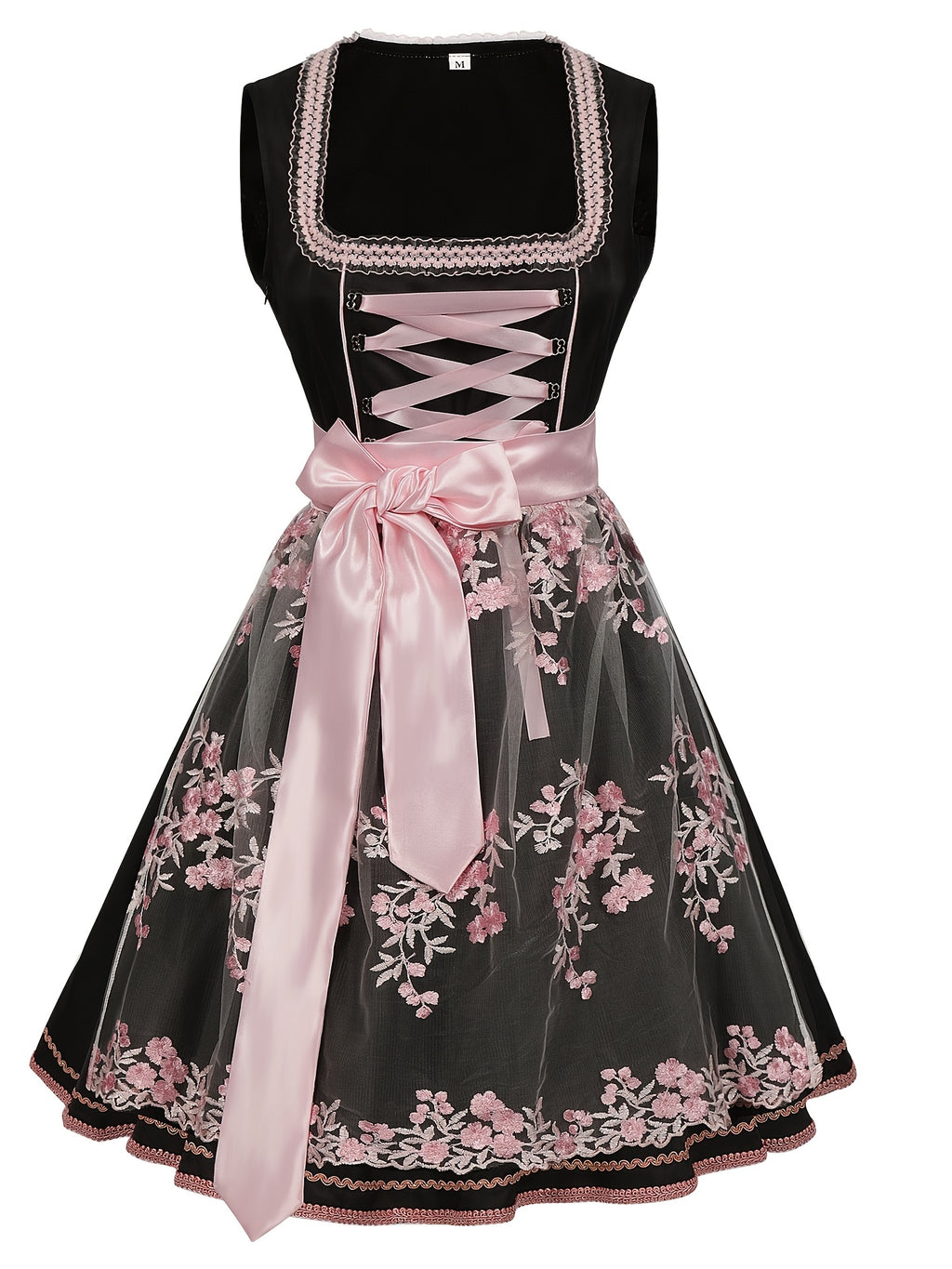 Dirndl Oktoberfest Kostüm Damen Trachten Trägershorts Set mit Corsage