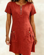 Lightweight Linen A Line Dress for Women | Vacation Dress
