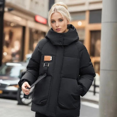 Hooded Puffer Jacket with Warm Insulation & Slim Fit | Perfect for Winter - Black
