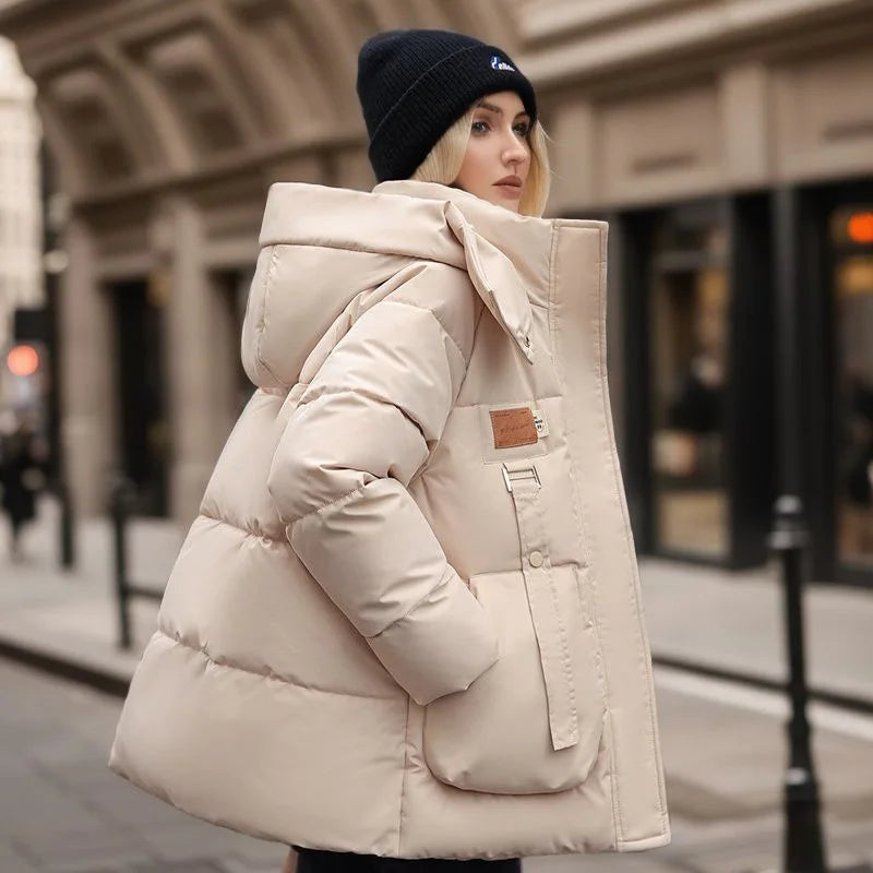 Hooded Puffer Jacket with Warm Insulation & Slim Fit | Perfect for Winter - Khaki