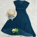 Flowing Midi Dress with Sleeves | Perfect for Spring - Blue