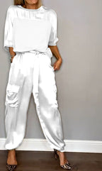 Kamila - Stylish Two-Piece Summer Set - White