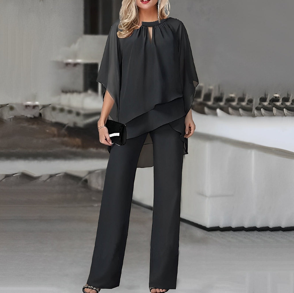 Elegant Two Piece Set Women's Cape Top