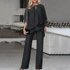 Elegant Two Piece Set Women's Cape Top