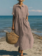 Women's Elegant Collared Button Dress