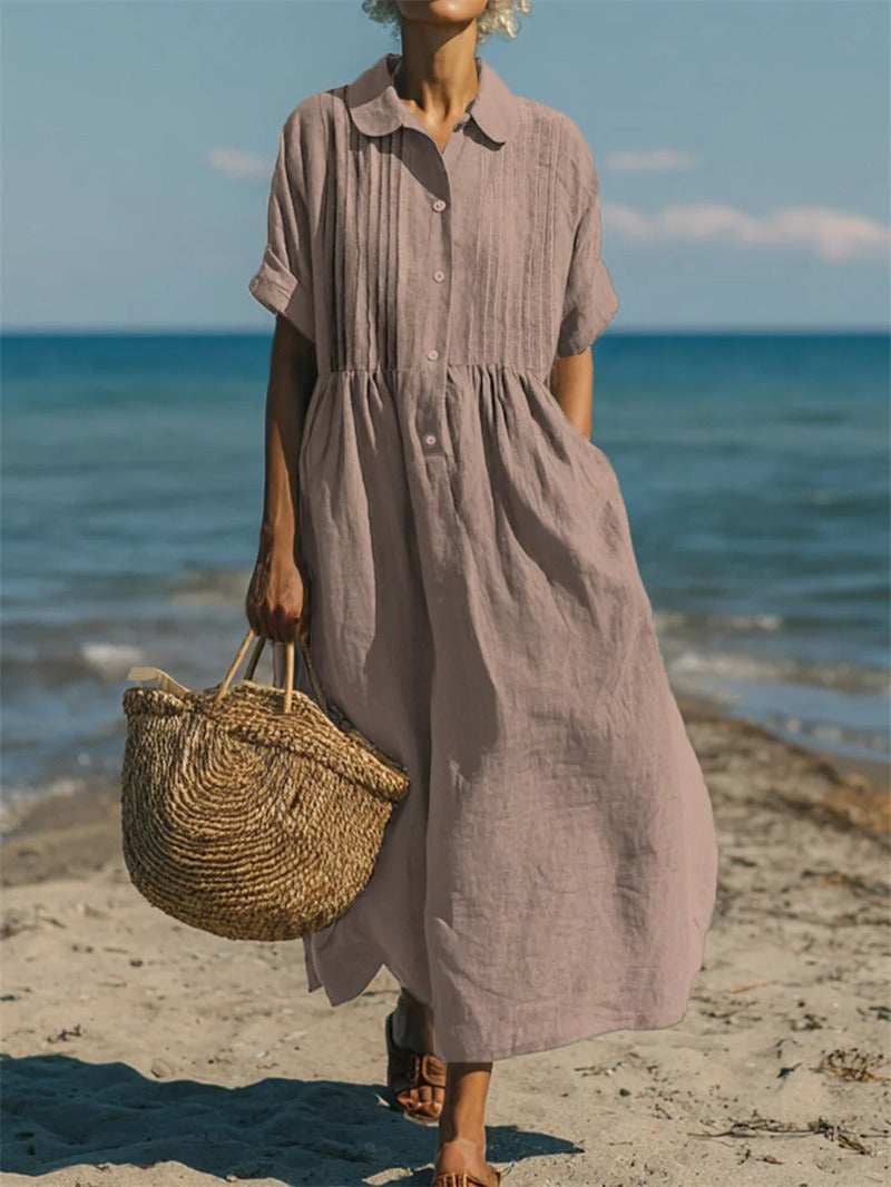 Women's Elegant Collared Button Dress