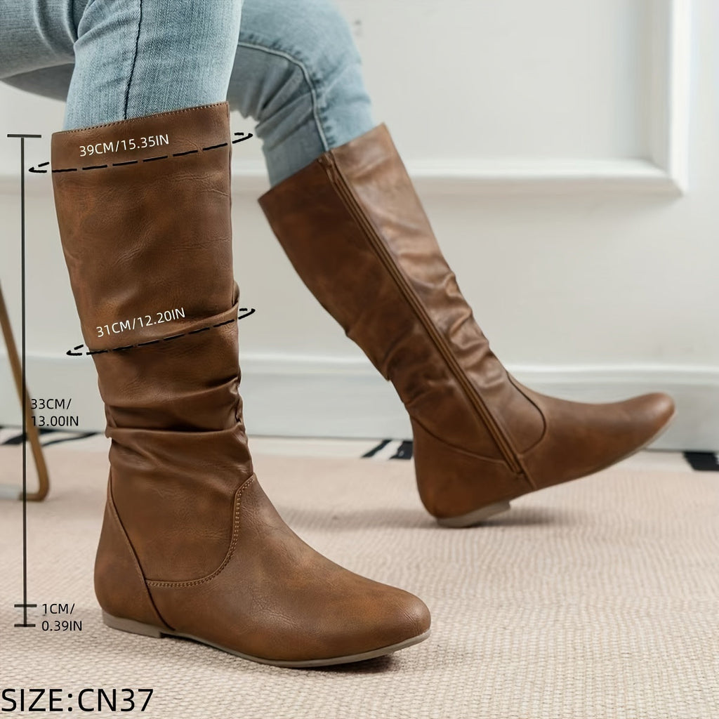 Women's Slouch Mid-Calf Flat Boots