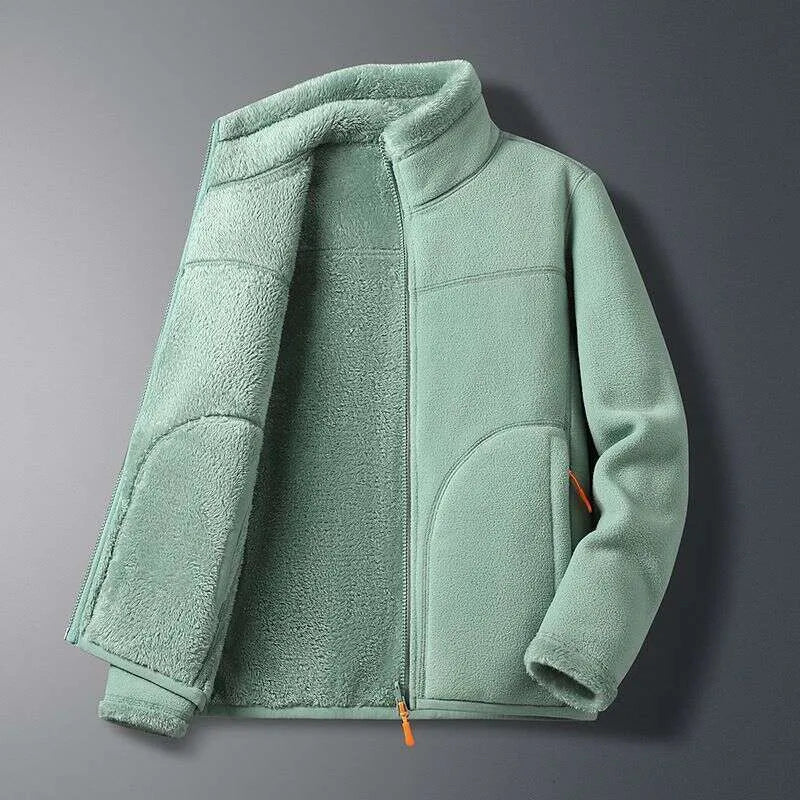 Damenmode einfarbig warme Jacke, Herbst/Winter bequeme Wendejacke