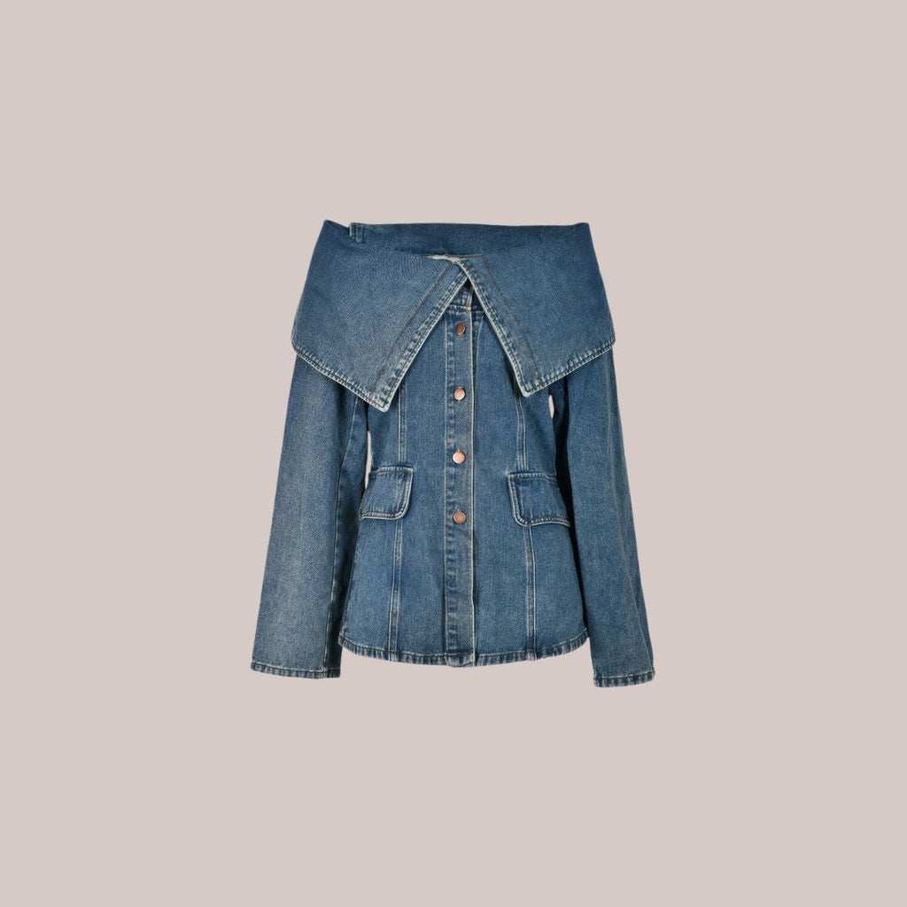 Modische Jeansjacke für Damen mit eleganten Knopf-Akzenten