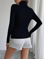 Damen Rollkragenpullover mit hohem Hals und langen Ärmeln | Weicher Strick Freizeitpullover